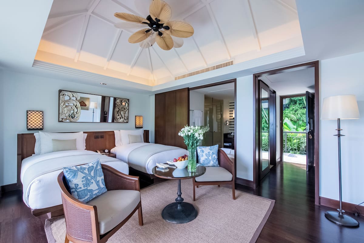 Two Bedroom Pool Suite | Hypo-allergenic bedding available, down comforters, minibar
