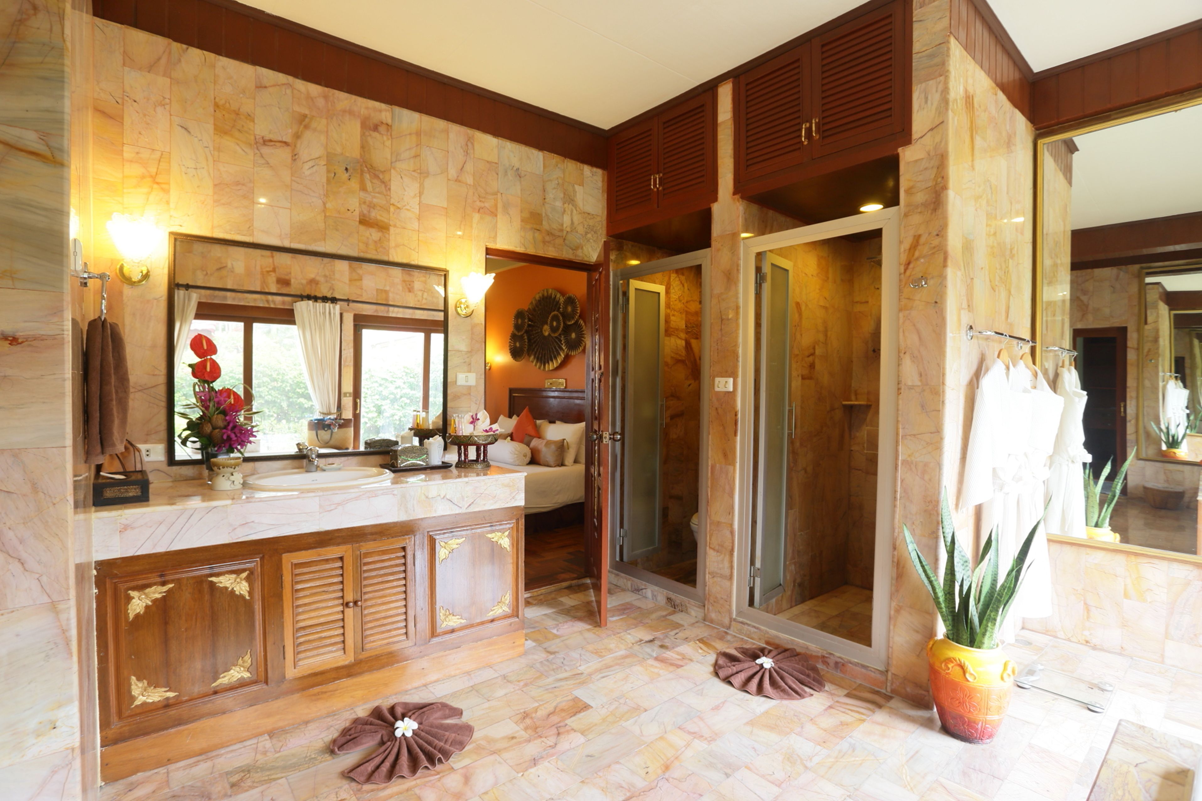 seaview villa | bathroom | separate bathtub and shower, hair dryer, bathrobes, slippers