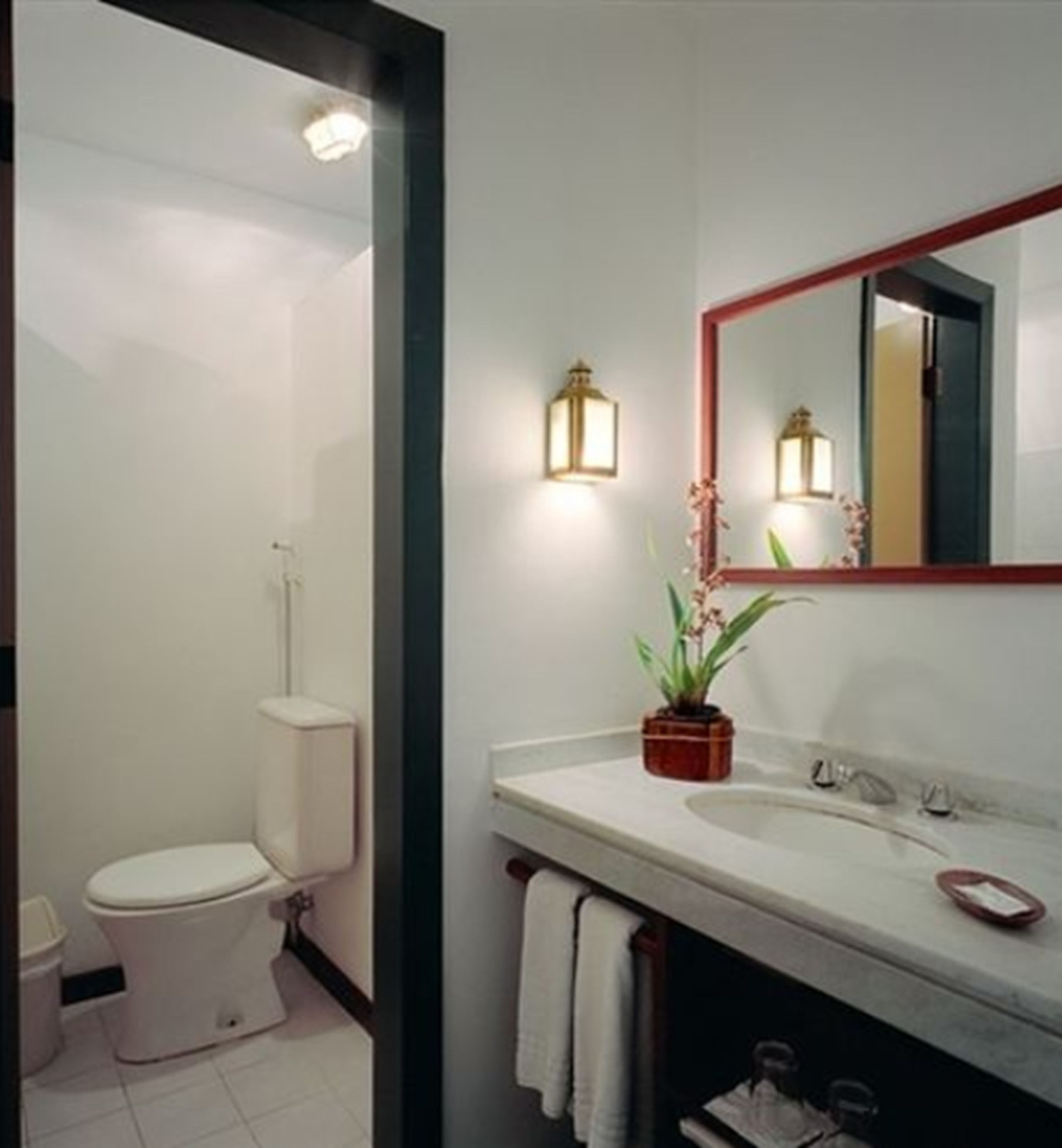 standard double or twin room | bathroom | shower, hair dryer, towels