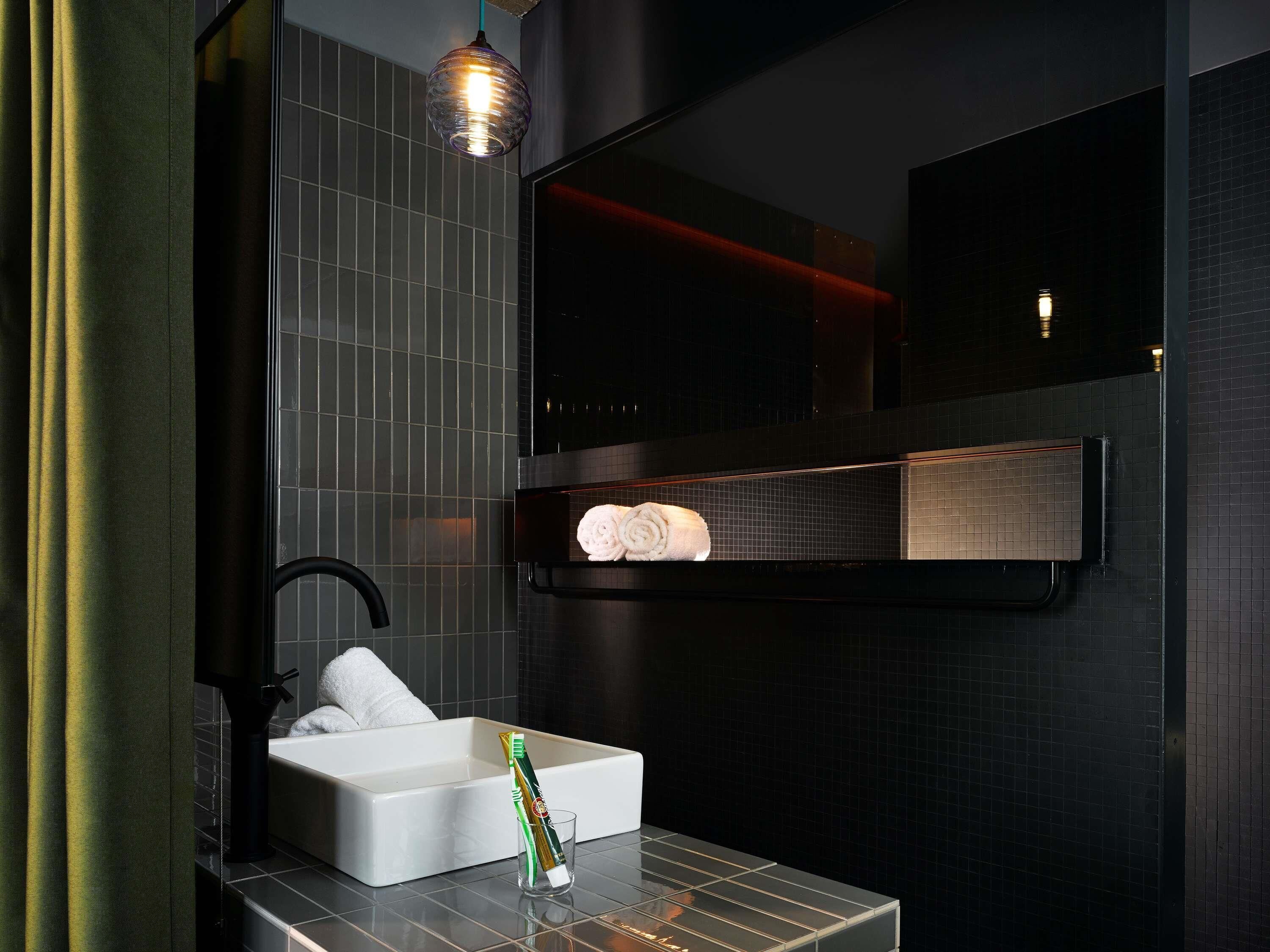 shower, rainfall showerhead, designer toiletries, hair dryer