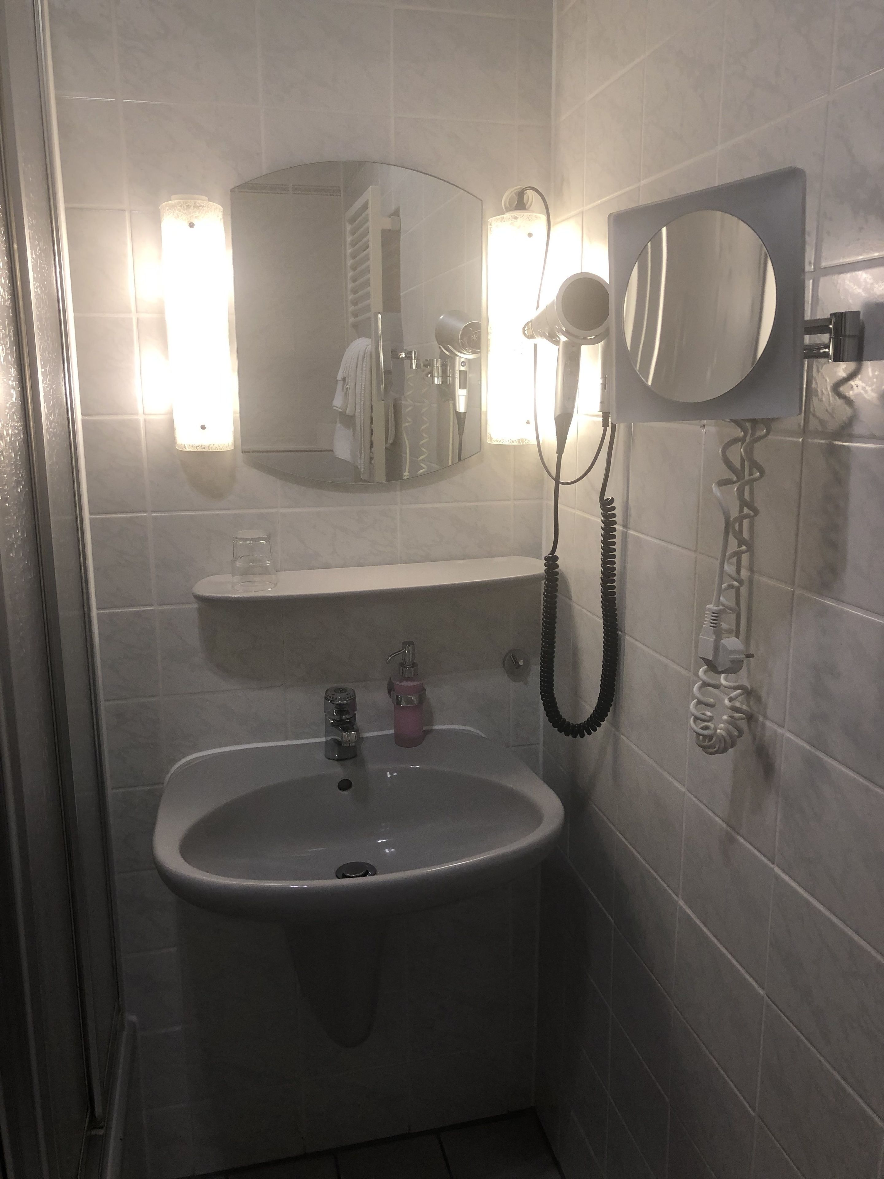 family room, balcony | bathroom | hair dryer, towels