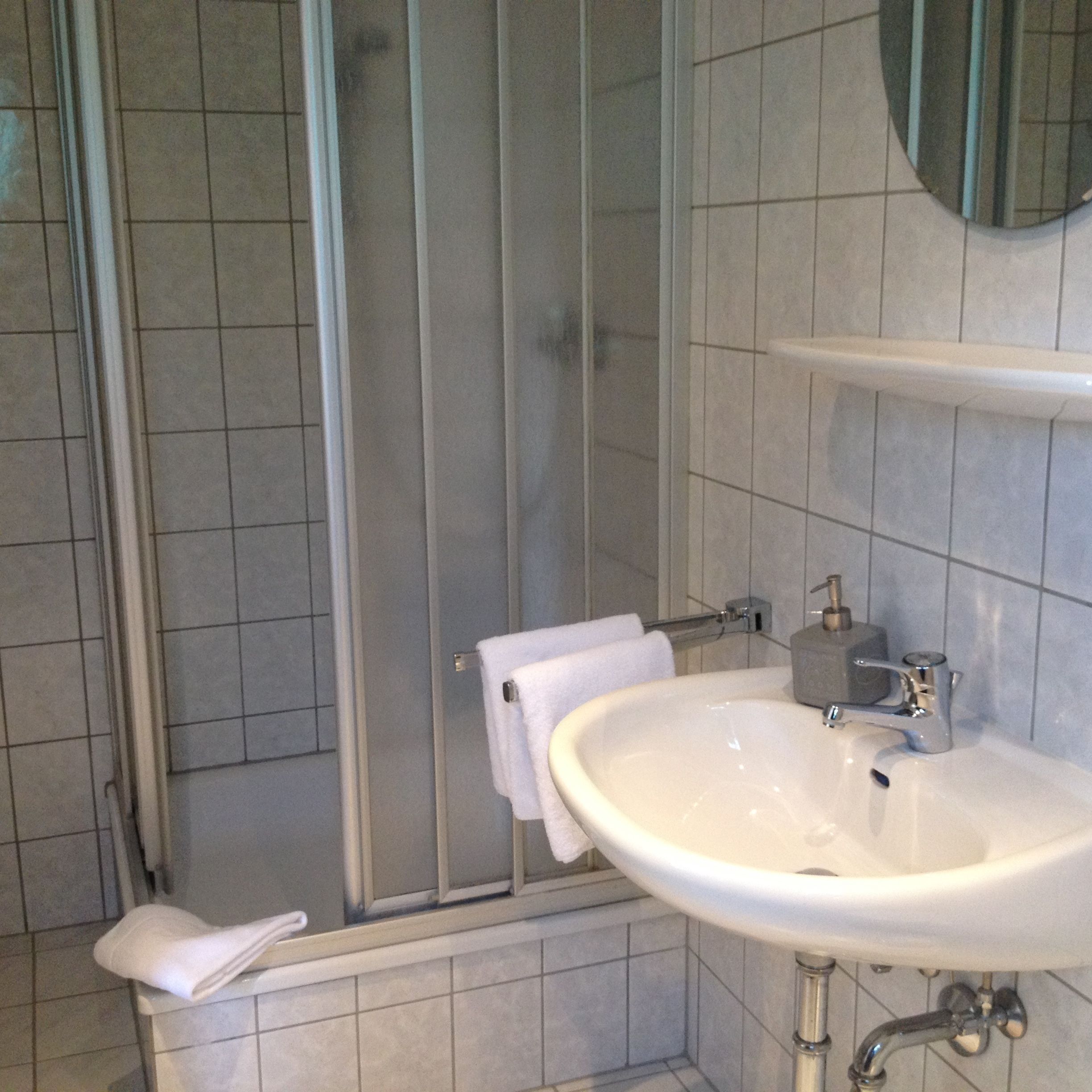 double room | bathroom | shower, hair dryer