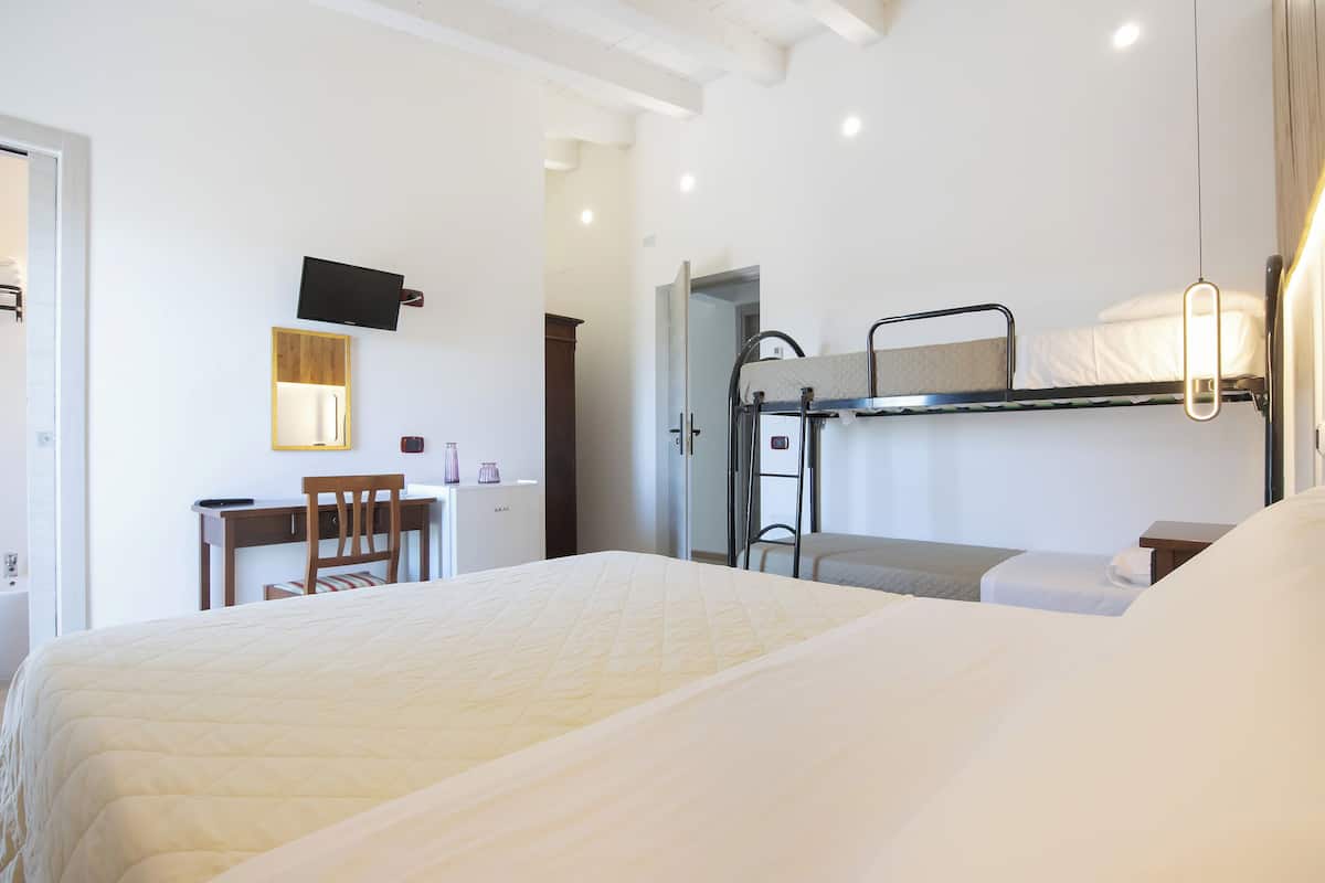 Quadruple Room, Balcony | Memory foam beds, desk, free cribs/infant beds, free WiFi