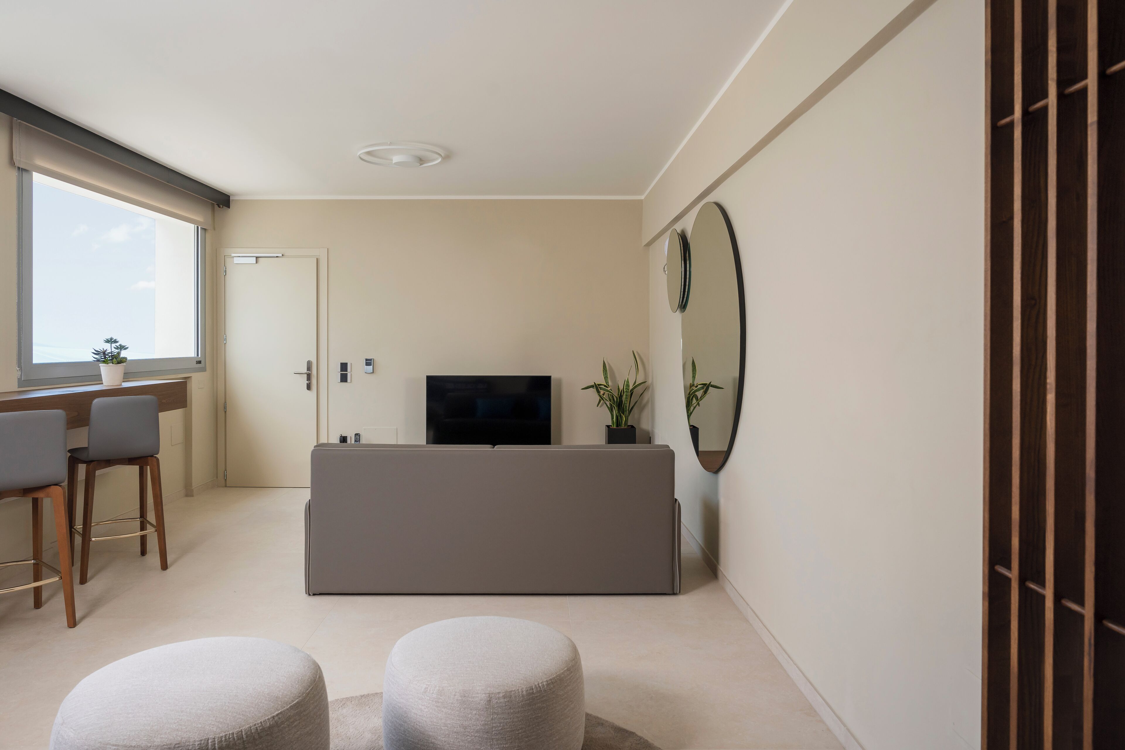 family room, sea view | in-room safe, desk, soundproofing, free wifi