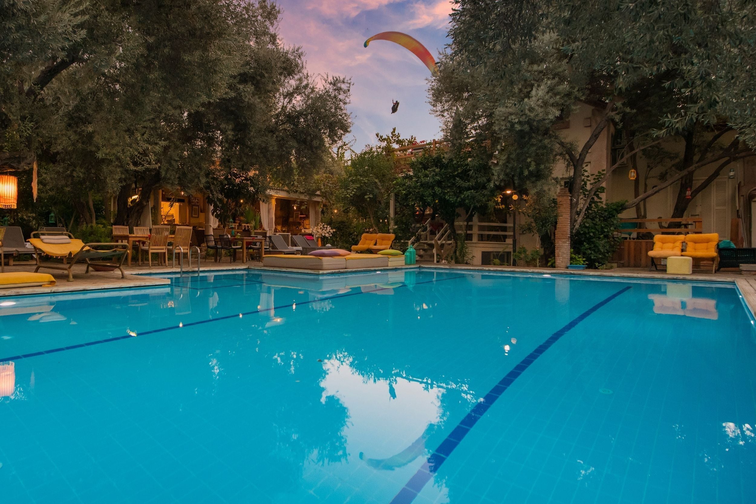 Outdoor pool, open 9:00 AM to 7:30 PM, pool umbrellas, sun loungers