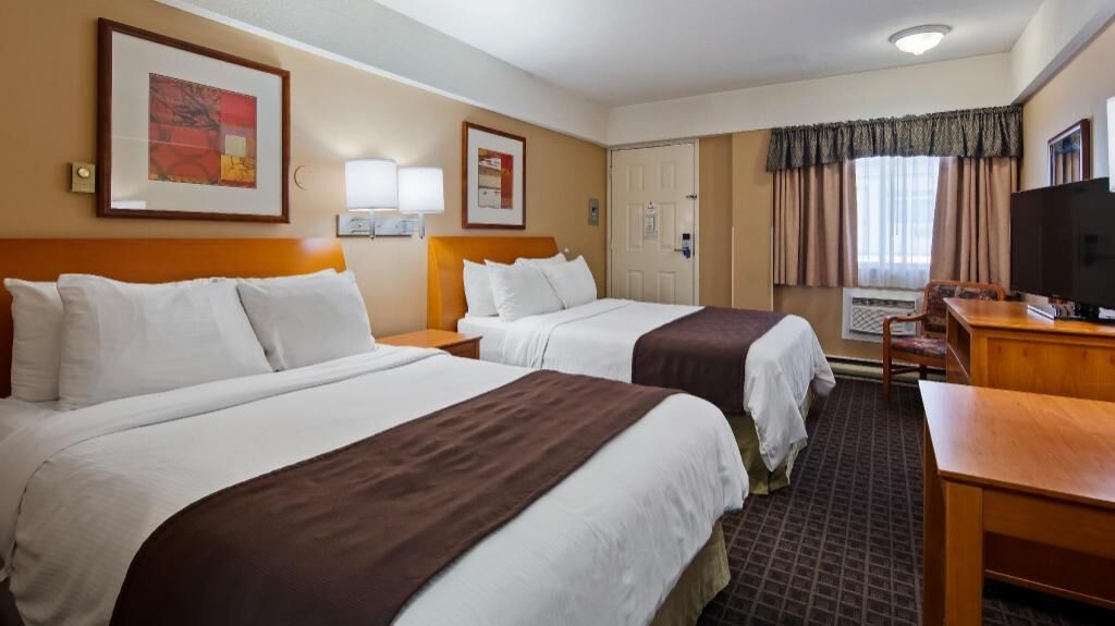 Individually furnished, desk, laptop workspace, iron/ironing board