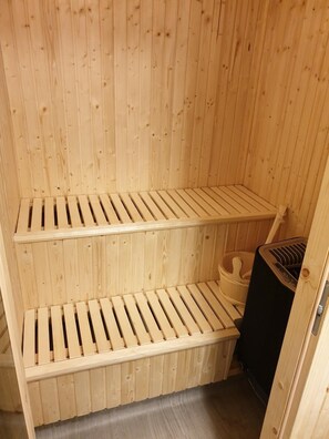 Luxury Quadruple Room, 1 Queen Bed with Sofa bed, Sauna | Iron/ironing board, bed sheets - M/S Birger Jarl – Hotel & Hostel (Stockholm)