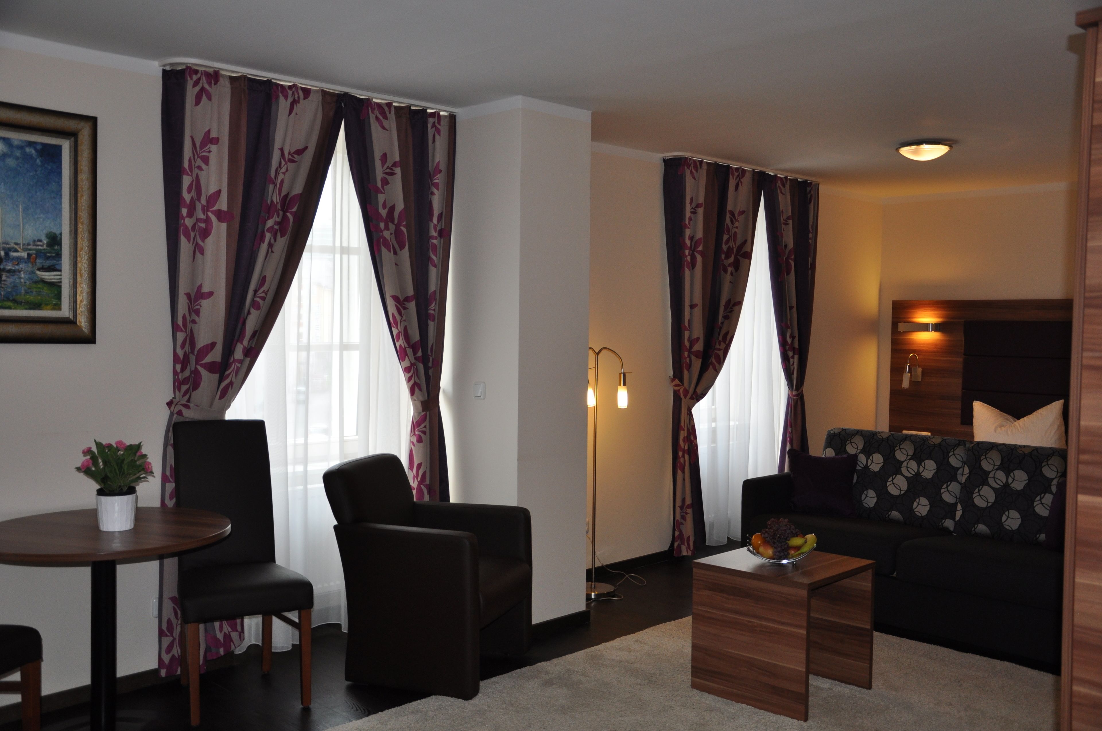 hypo-allergenic bedding, in-room safe, desk, blackout curtains