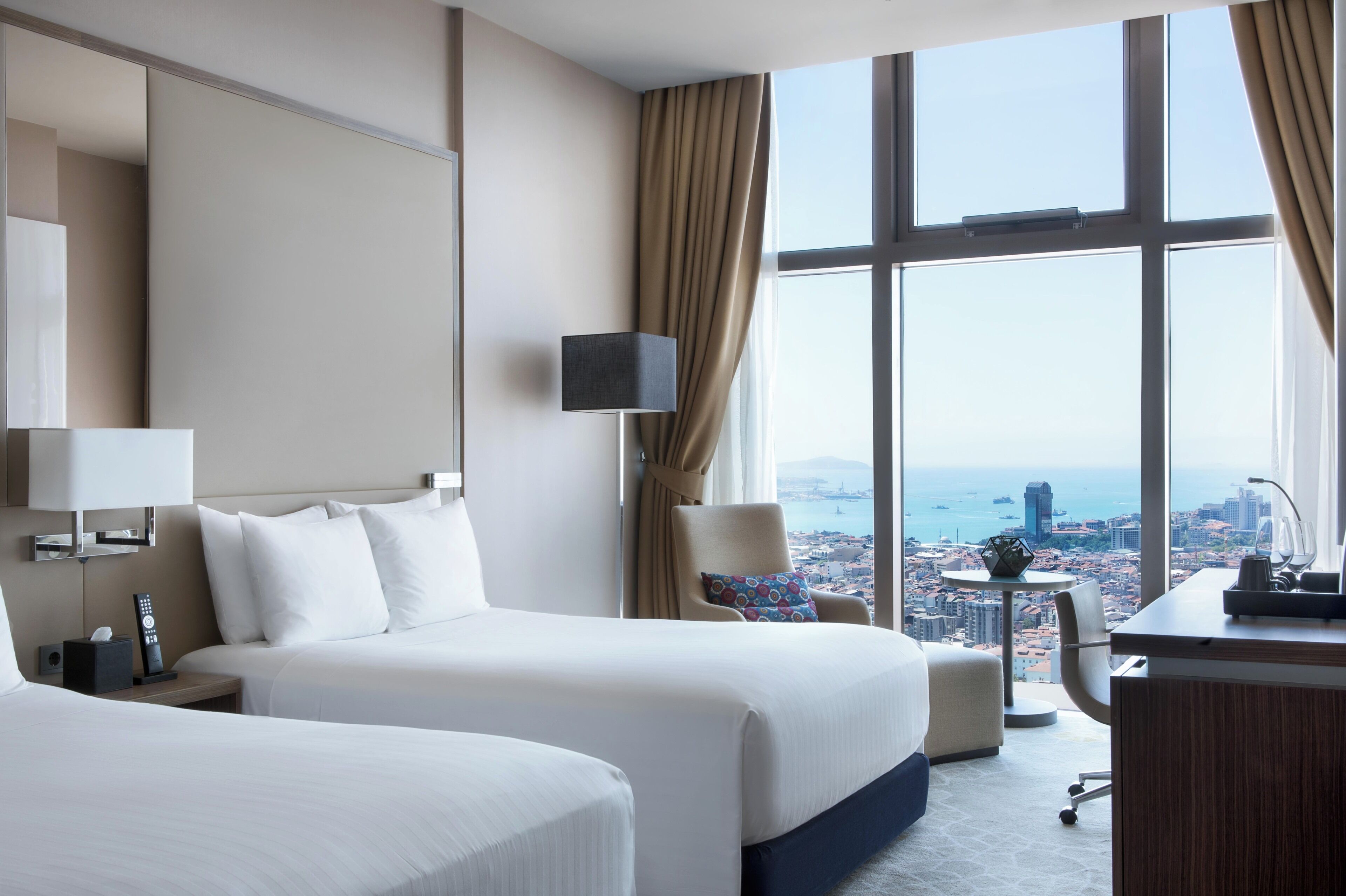Deluxe Double Room, 2 Single Beds, Sea View | Egyptian cotton sheets, premium bedding, down duvets, pillow-top beds