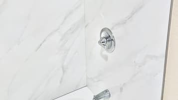 Room, 2 Queen Beds | Bathroom | Combined shower/bathtub, free toiletries, hair dryer, towels