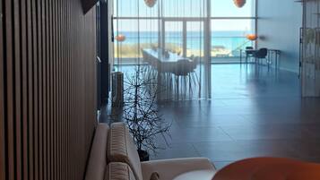 Breakfast, lunch, dinner served; beach views