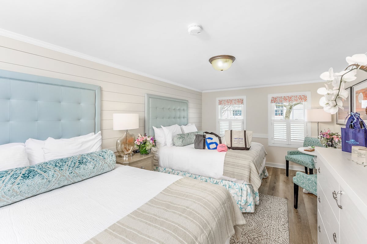 Premium Double Room, 2 Queen Beds, Vineyard View | 1 bedroom, hypo-allergenic bedding, laptop workspace, iron/ironing board