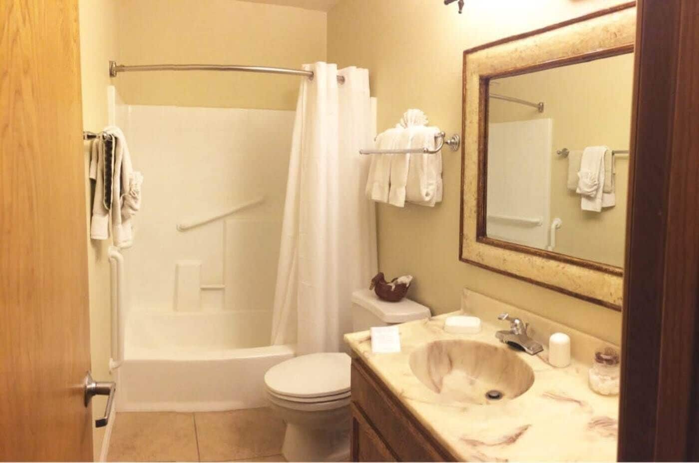 1 bedroom, king suite | bathroom | separate bathtub and shower, free toiletries, hair dryer, towels