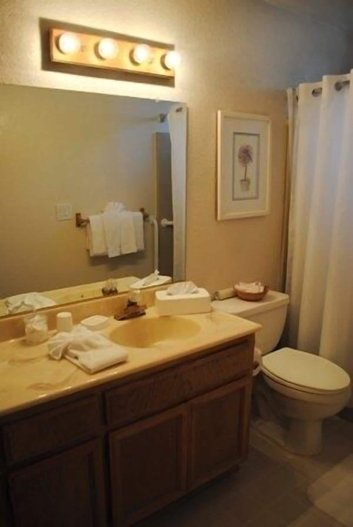 1 bedroom, king suite | bathroom | separate bathtub and shower, free toiletries, hair dryer, towels