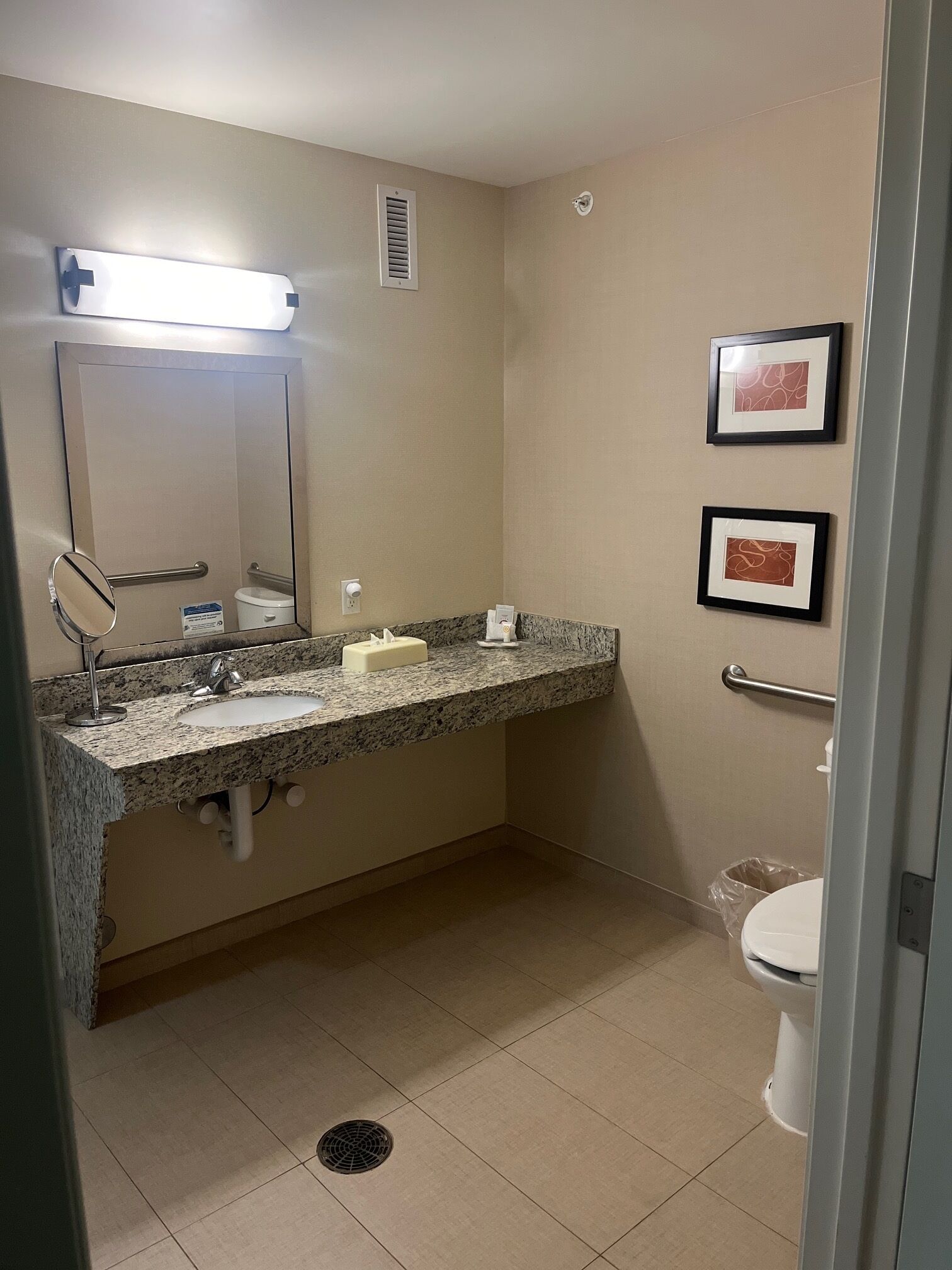 free toiletries, hair dryer, towels