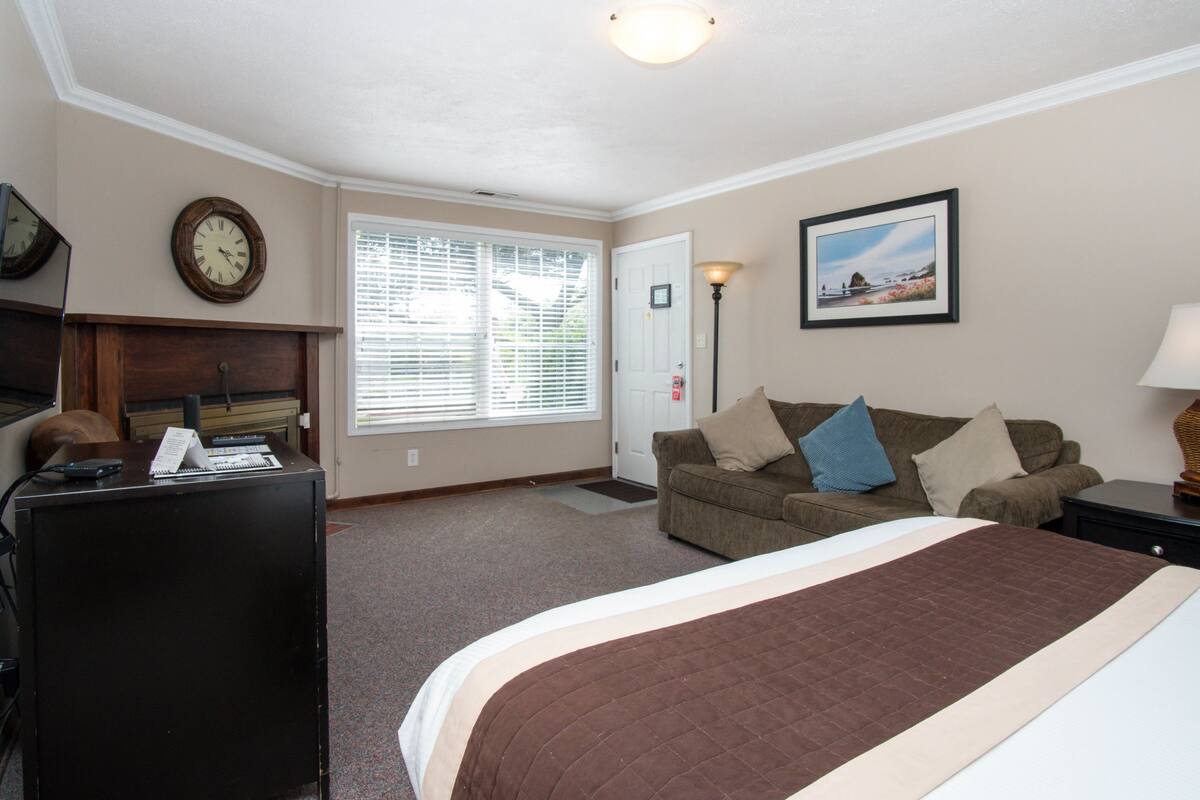 Suite Studio « Premier », 1 grand lit et 1 canapé-lit, cheminée | Fer et planche à repasser, Wi-Fi gratuit, ameublement personnalisé