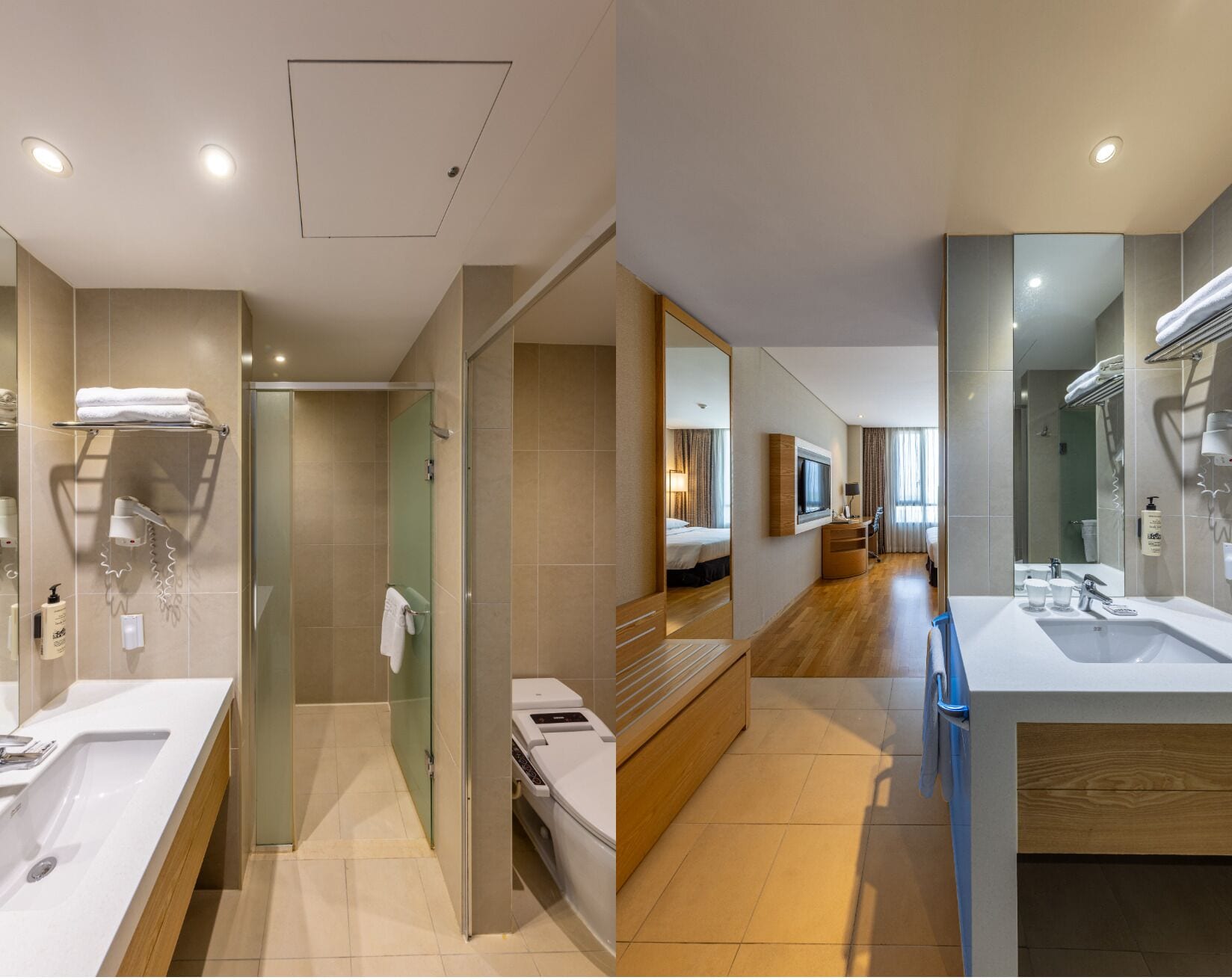 Standaard kamer, 1 tweepersoonsbed, niet-roken, magnetron | Badkamer | Een haardroger, badjassen, pantoffels, een bidet