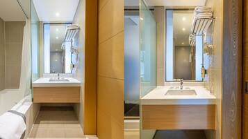 Hair dryer, bathrobes, slippers, bidet