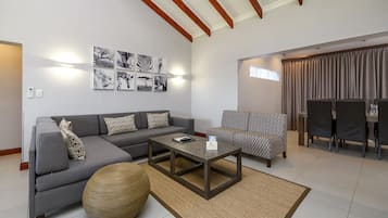 Three Bedroom Luxury Chalet | Living area | Flat-screen TV
