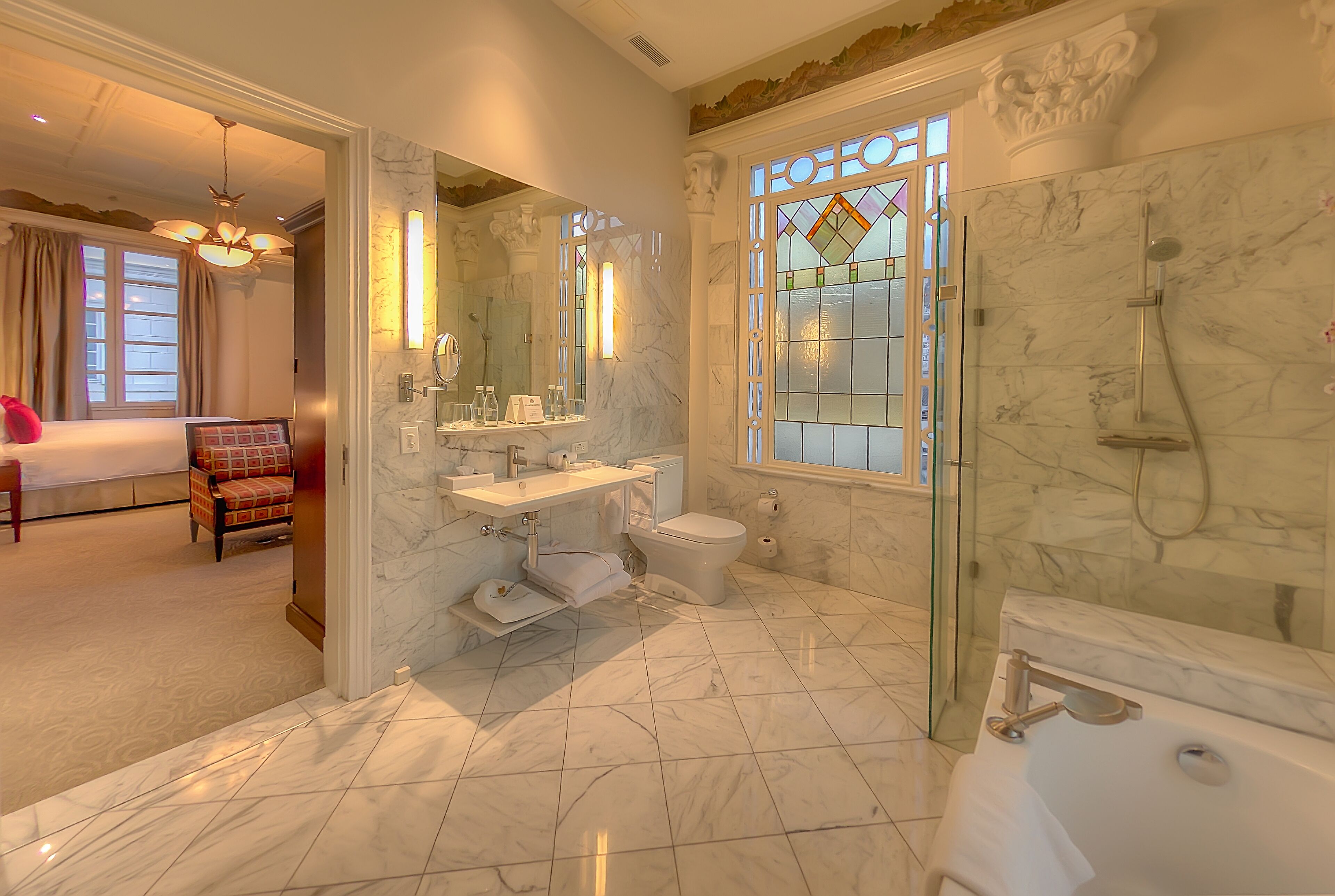 premium room, 1 king bed | bathroom | combined shower/bathtub, free toiletries, hair dryer, bathrobes