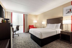 Pillow-top beds, desk, blackout curtains, iron/ironing board