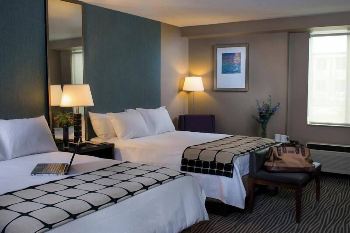 Executive Room, 2 Queen Beds, Non Smoking, Refrigerator | Pillow-top beds, minibar, desk, iron/ironing board