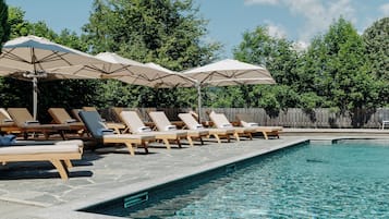 Indoor pool, outdoor pool, open 8:00 AM to 8:00 PM, pool umbrellas