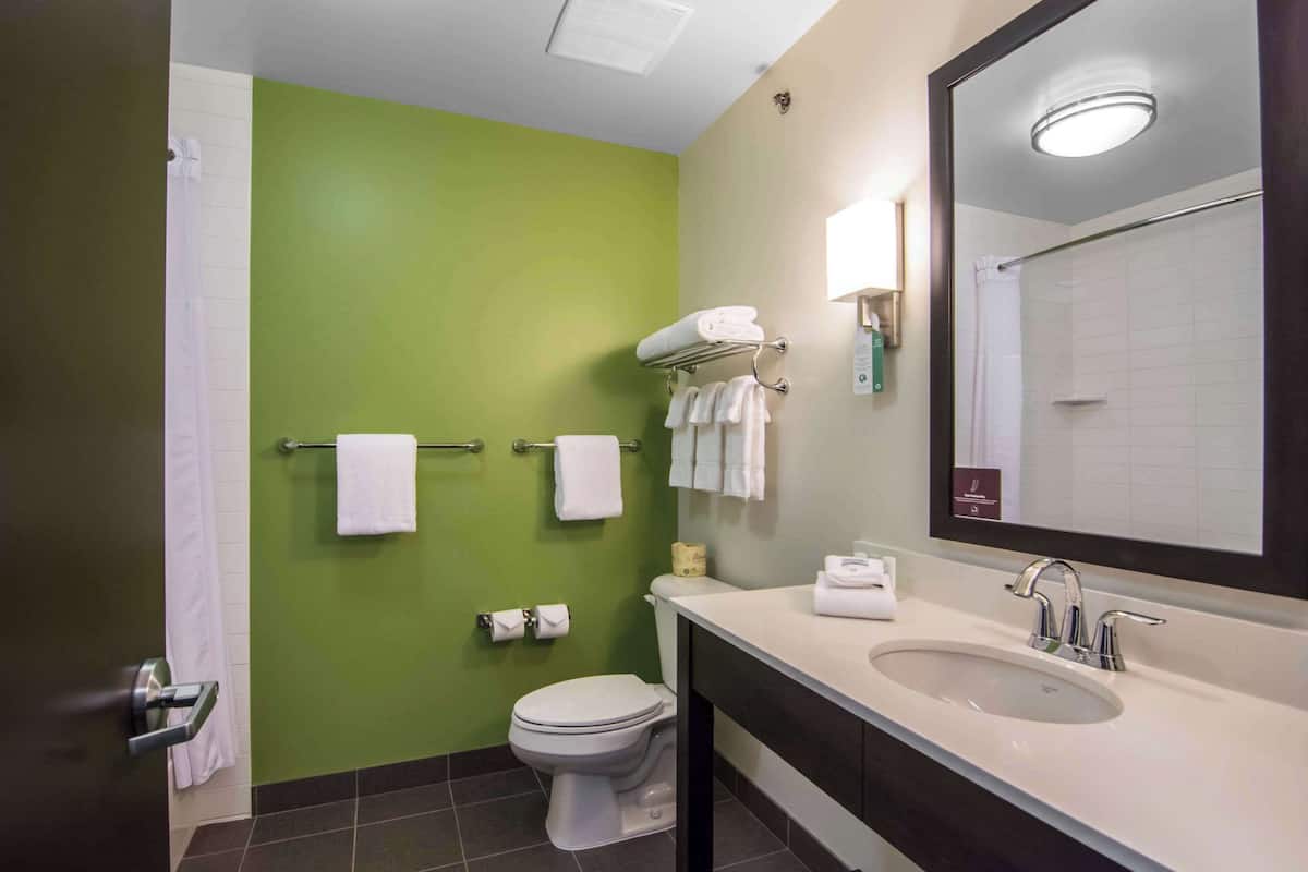 pillow-top beds, desk, blackout curtains, iron/ironing board