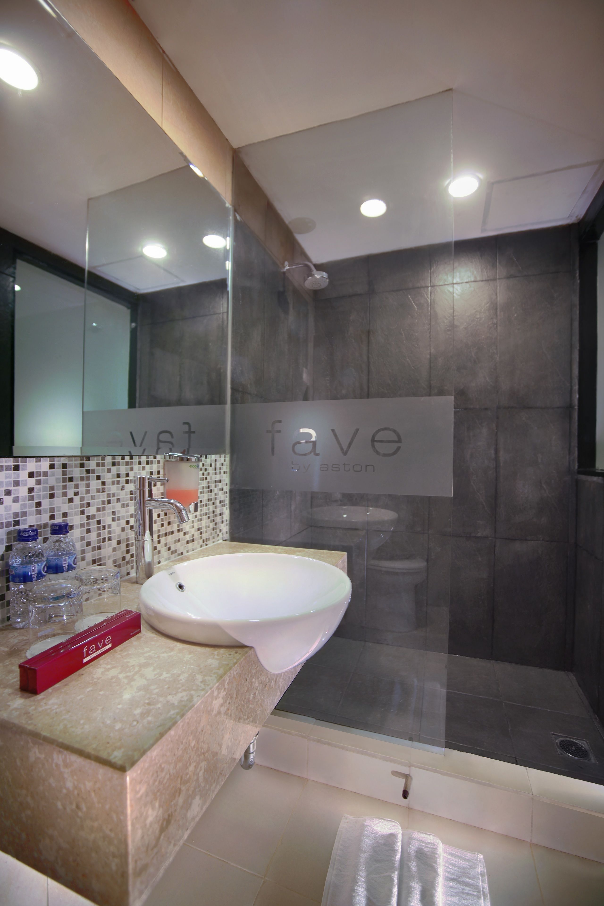 standard room | bathroom | shower, rainfall showerhead, free toiletries, towels