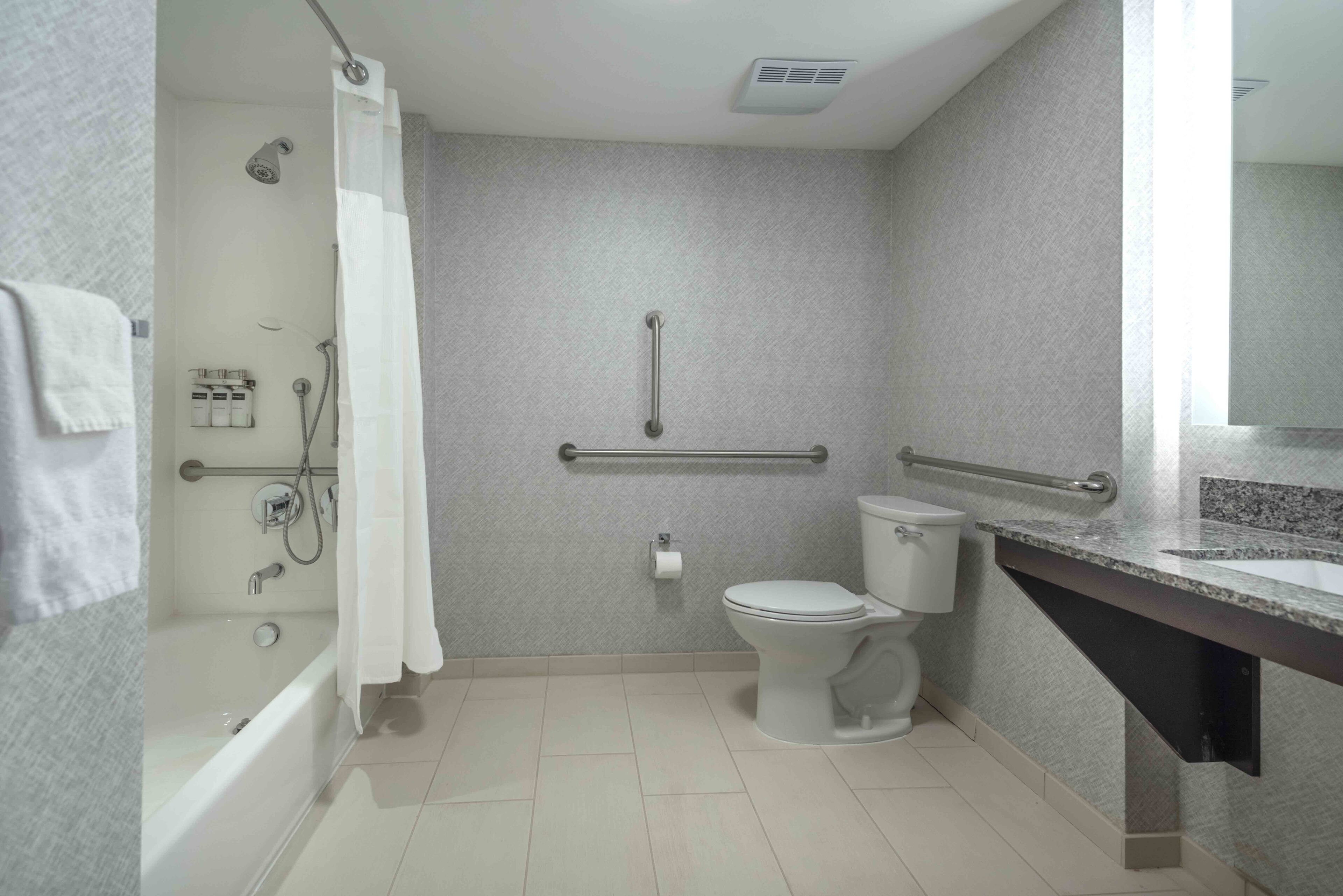 free toiletries, hair dryer, towels