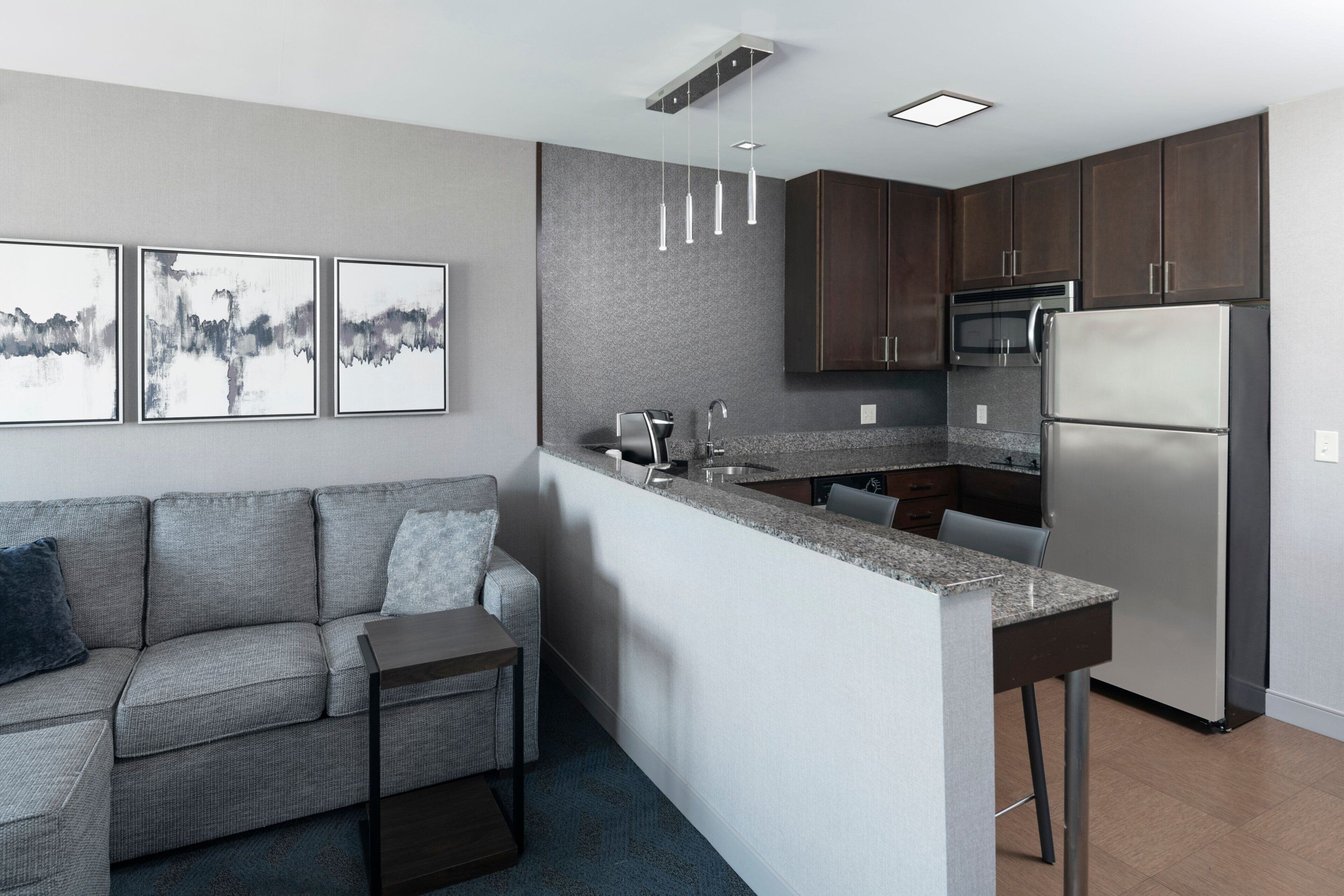 studio, 1 king bed with sofa bed, non smoking | private kitchen | full-sized fridge, microwave, stovetop, dishwasher