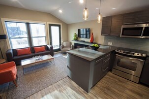 Deluxe Apartment, 1 Bedroom, Kitchen | Private kitchenette | Highchair