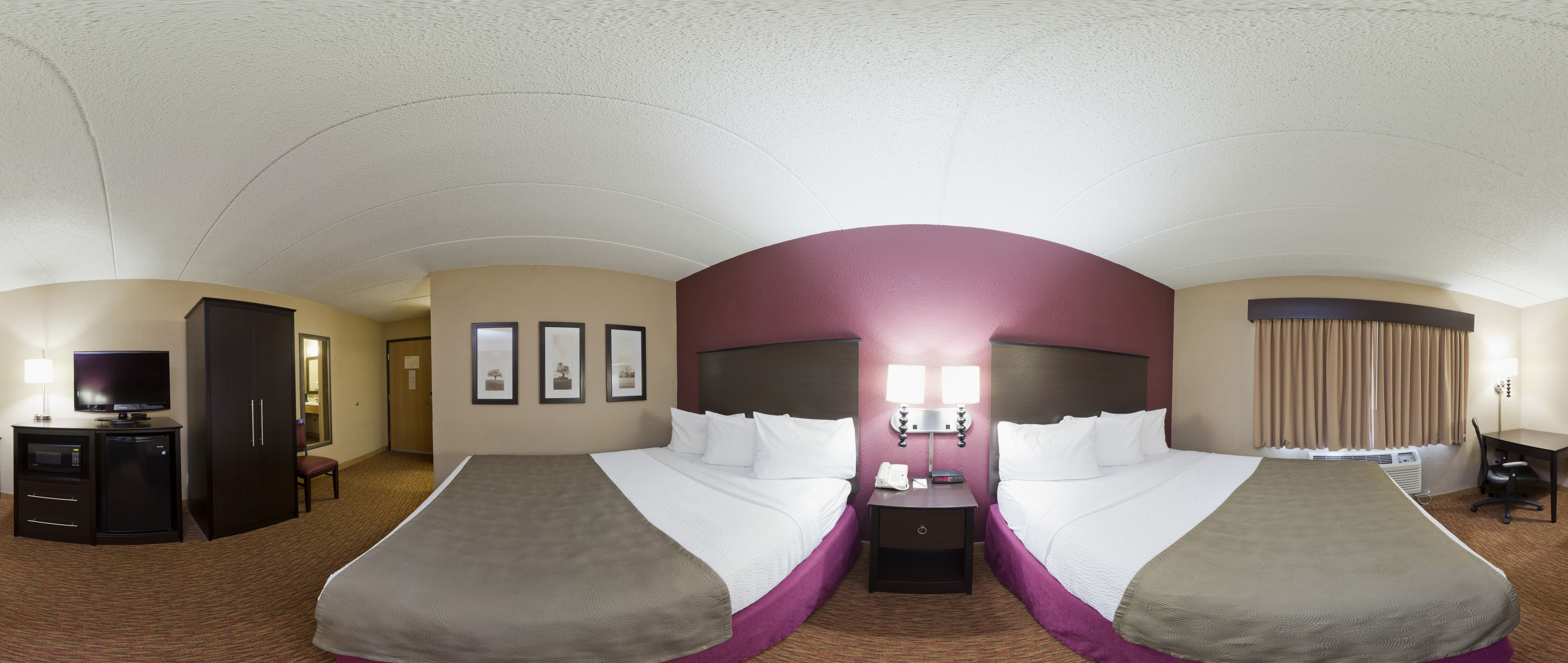 premium bedding, blackout curtains, iron/ironing board