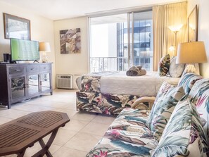 60-inch Smart TV with cable channels, TV, Netflix - Tropical Studios at Marine Surf Waikiki (Honolulu)