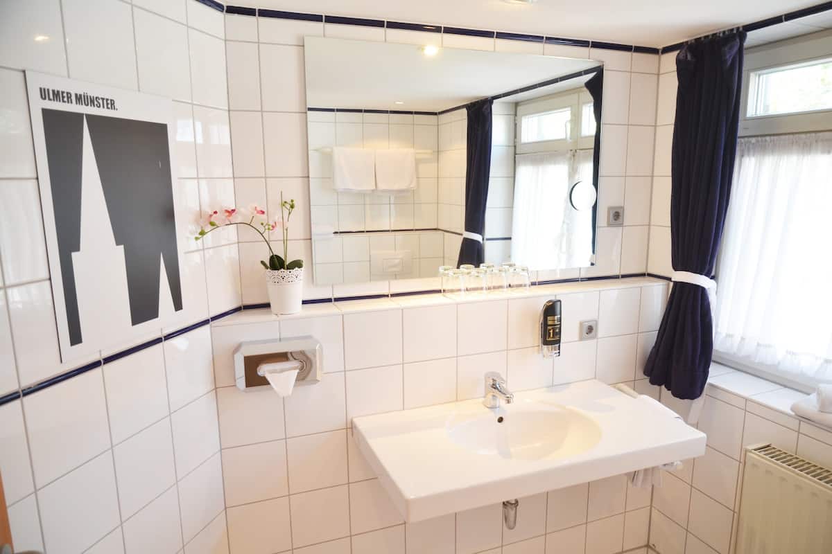 free toiletries, hair dryer, towels