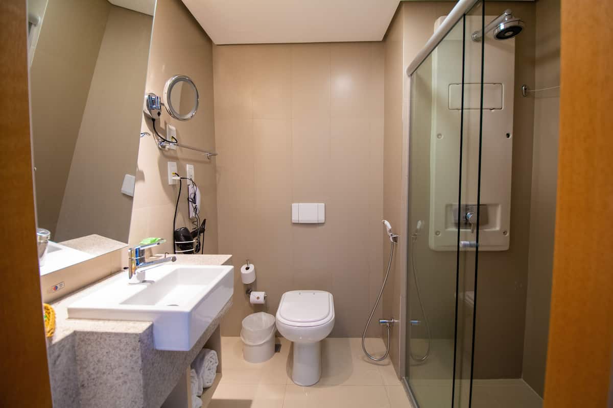 Free toiletries, hair dryer, towels