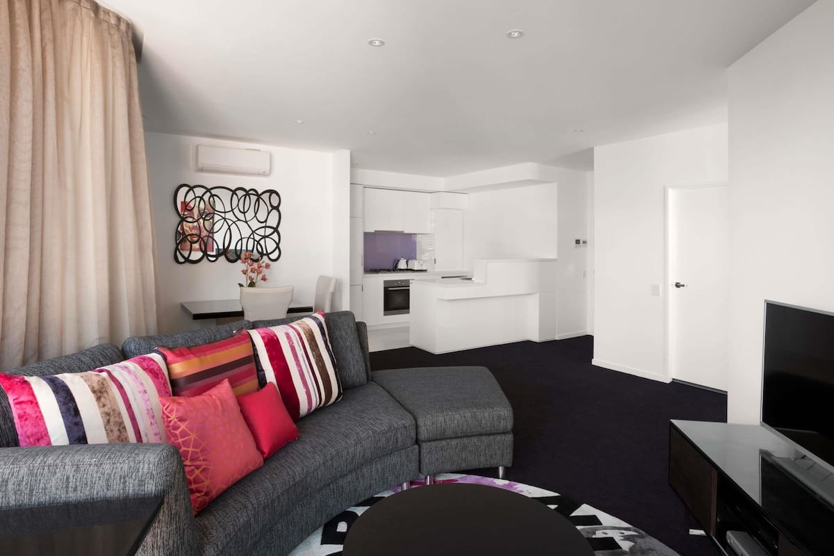 Apartment, 2 Bedrooms, Balcony | Premium bedding, Tempur-Pedic beds, desk, blackout drapes