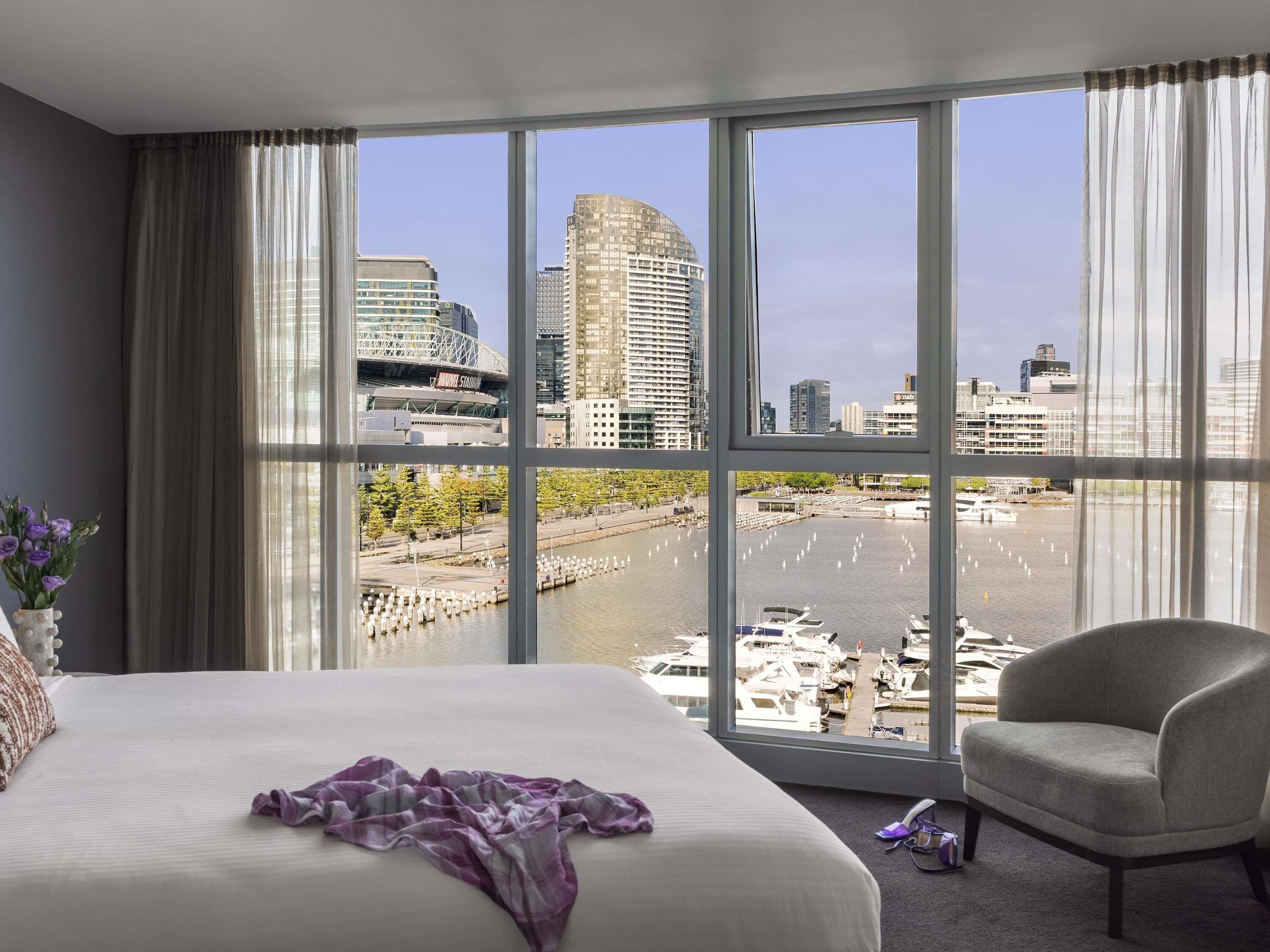 Premium bedding, Tempur-Pedic beds, desk, blackout curtains