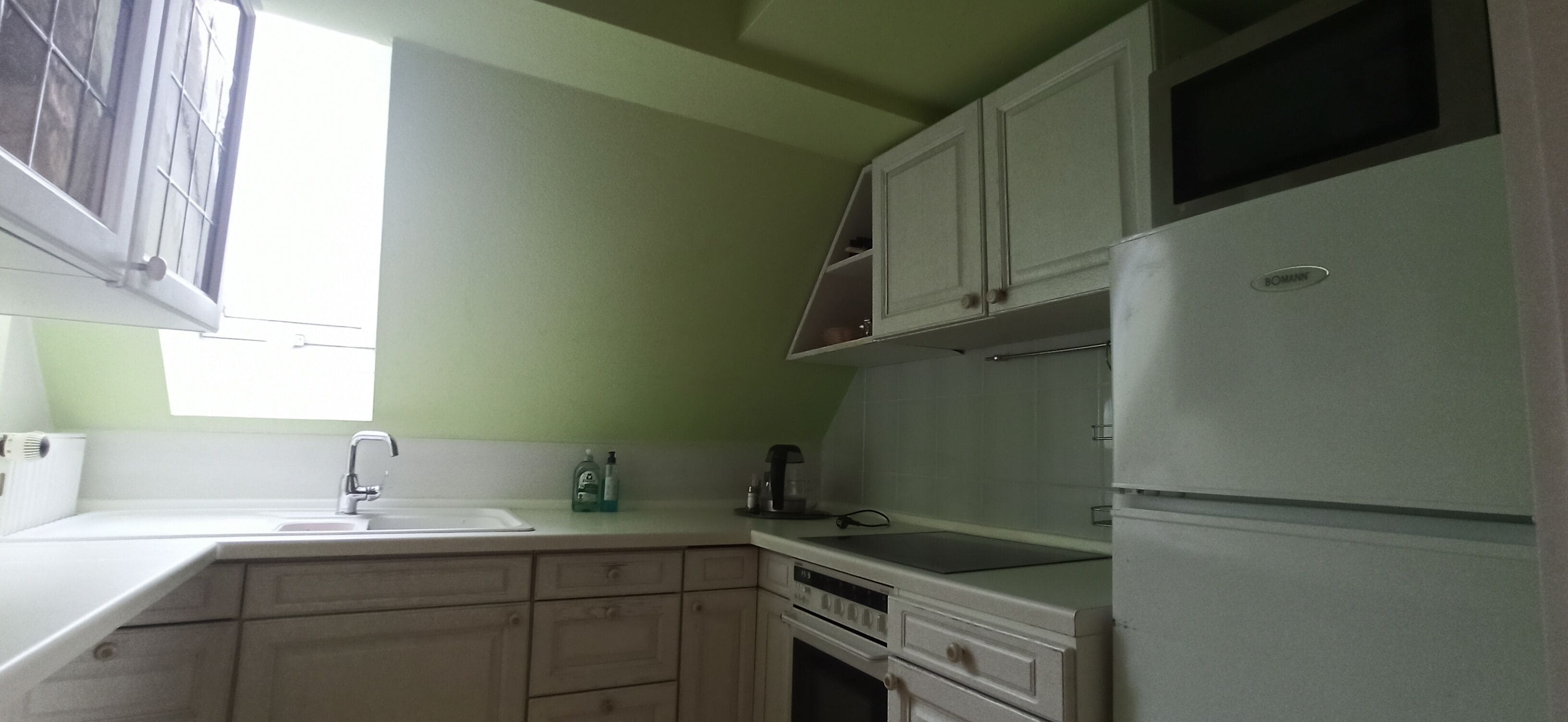 apartment 2.floor, flat with balcony 1 double bed, 2 single beds and 1 large sofa bed | private kitchen