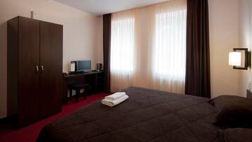 Desk, blackout drapes, iron/ironing board, free WiFi