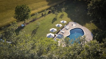 Piscine extérieure, piscine naturelle, cabanons gratuits