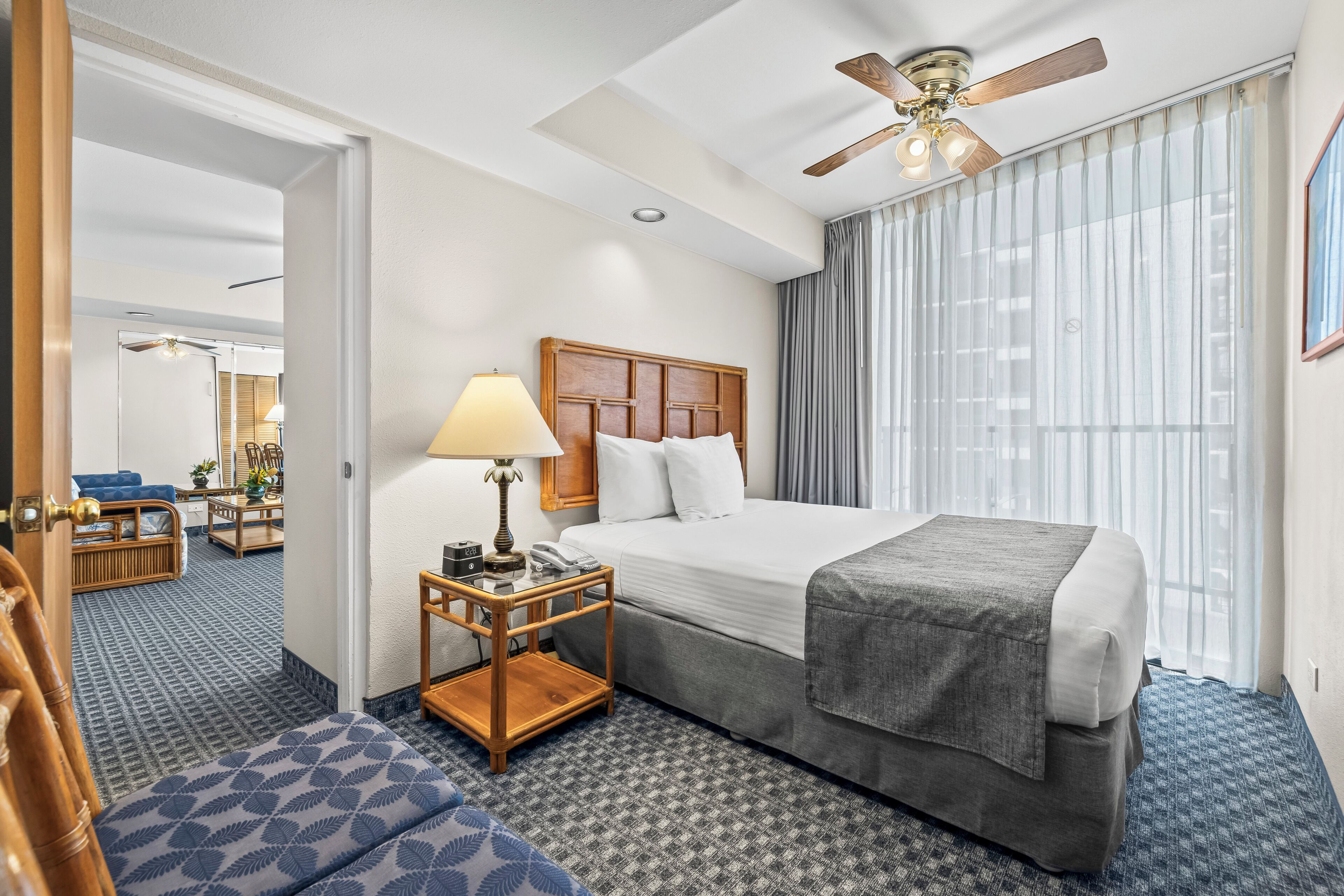 In-room safe, individually furnished, blackout curtains