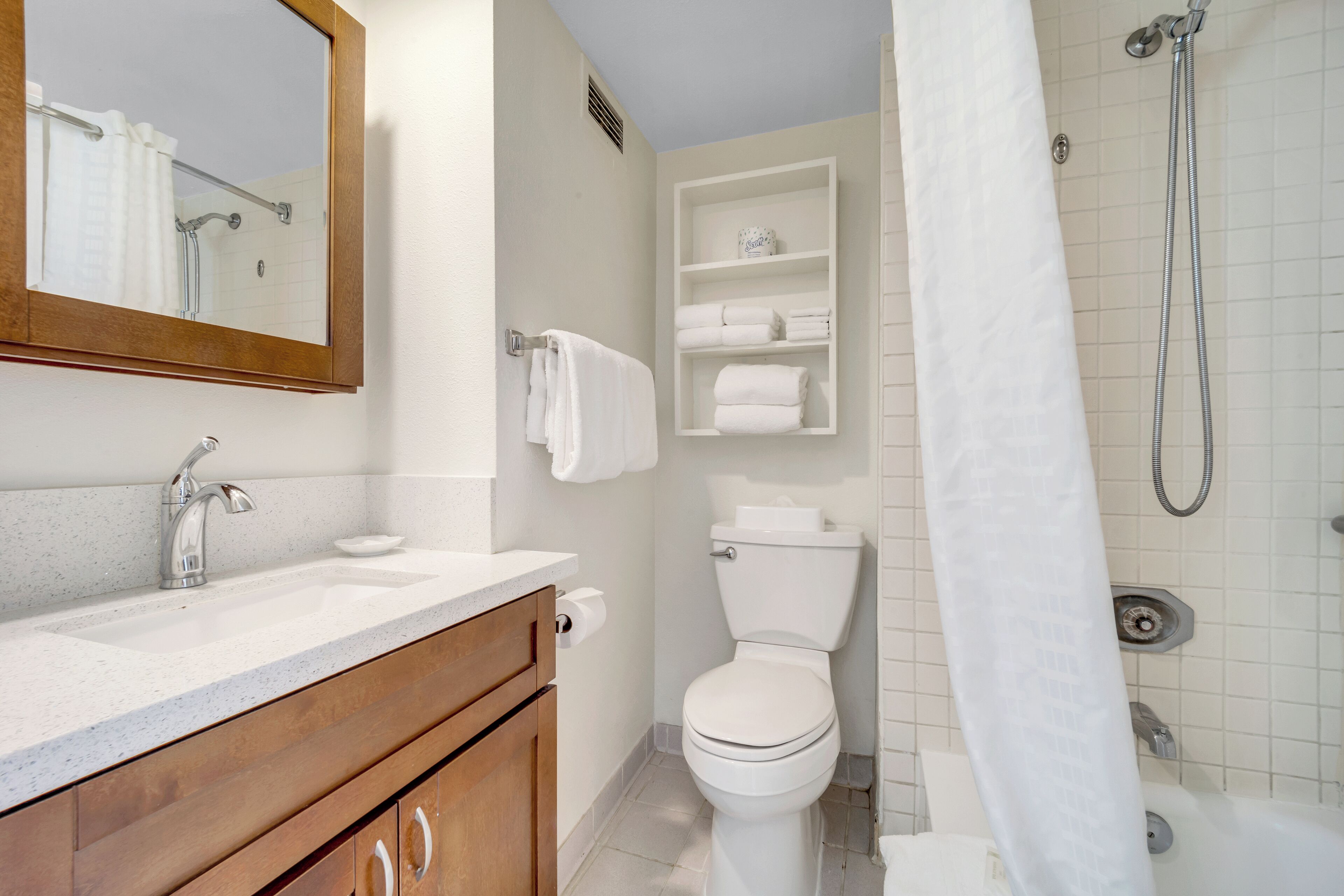 free toiletries, hair dryer, towels