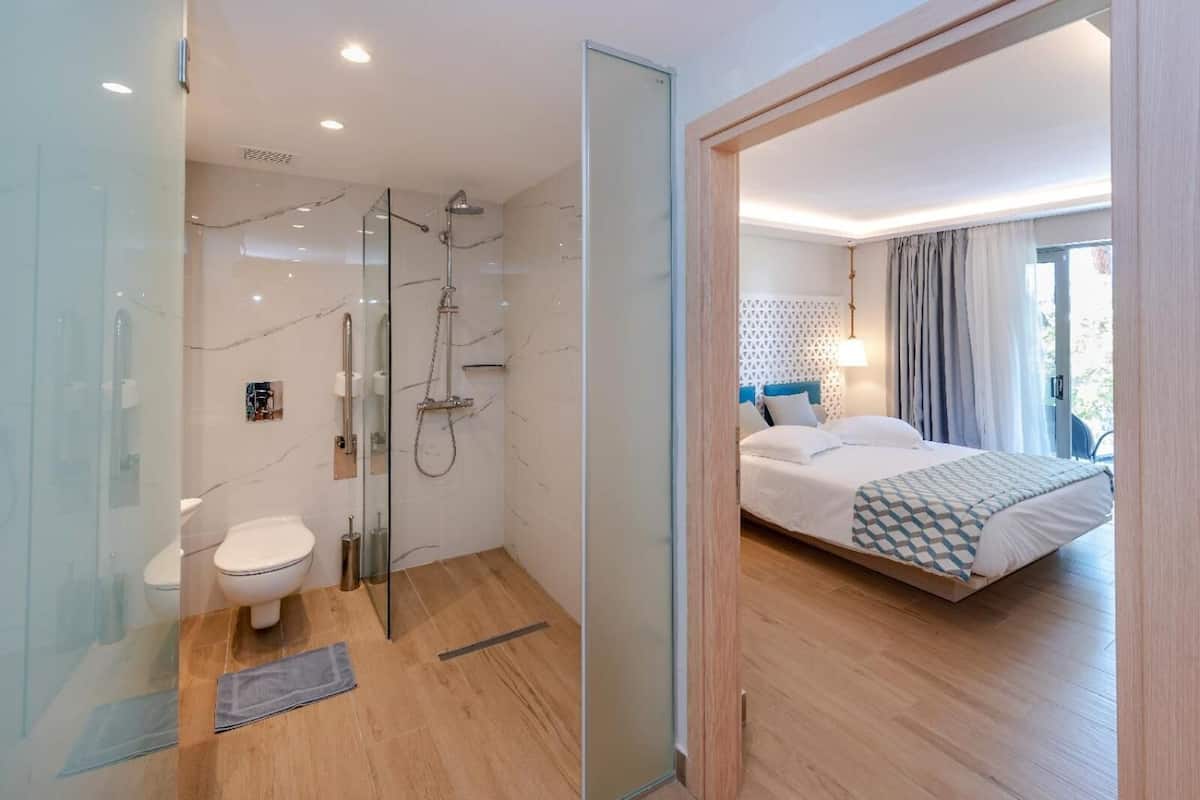 free toiletries, hair dryer, bathrobes, slippers