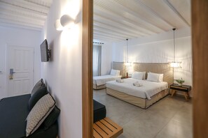 Standard Triple Room | Egyptian cotton sheets, premium bedding, memory foam beds, in-room safe - Petinaros Hotel (Mykonos)
