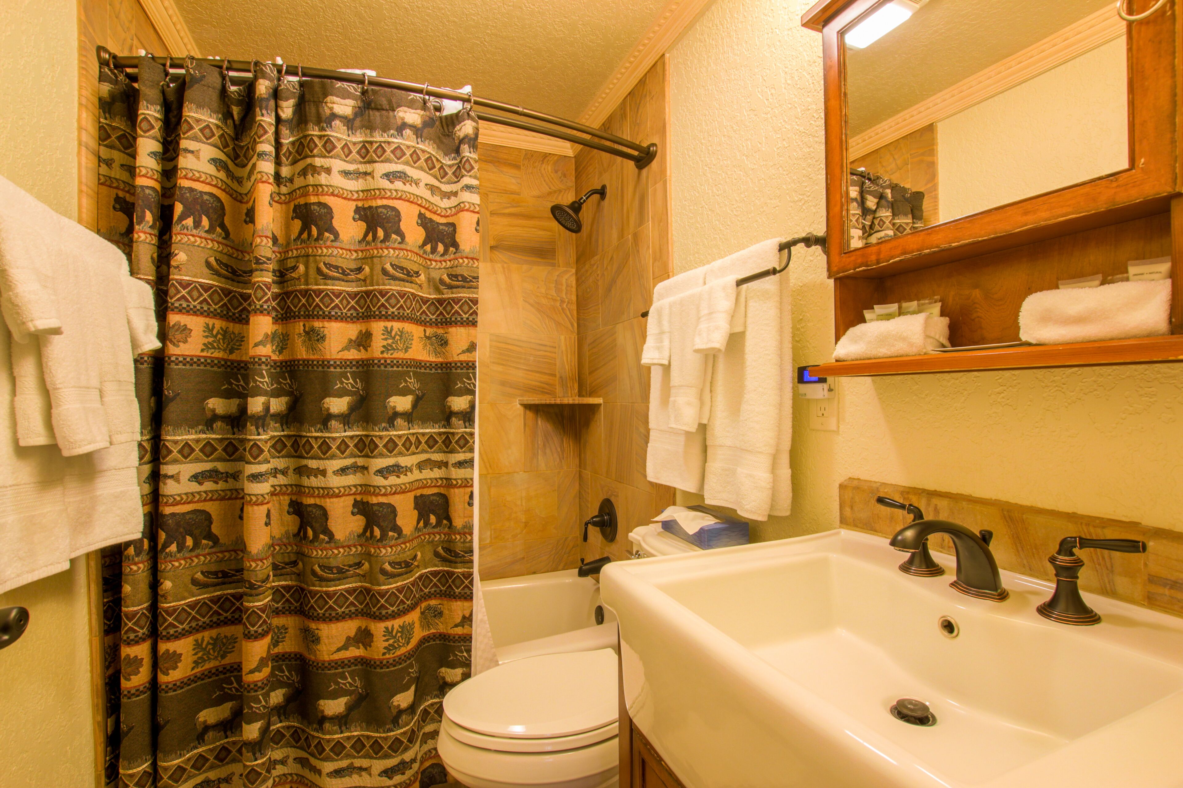 deluxe apartment | bathroom | free toiletries, hair dryer, towels, soap