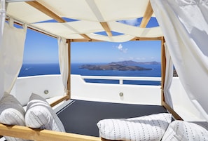 Honeymoon Villa, 1 Queen Bed, Sea View (Private Heated Pool) | In-room safe, individually decorated, individually furnished, desk - Celestia Grand (Santorini)