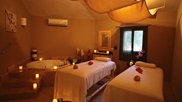 Parihoitohuone(ita), sauna, poreallas, vartalohoitoja, hydroterapiaa