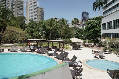 2 outdoor pools, pool umbrellas, pool loungers