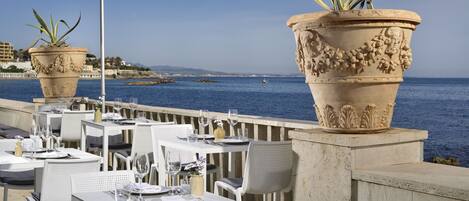 Breakfast, lunch, dinner served; Mediterranean cuisine, ocean views